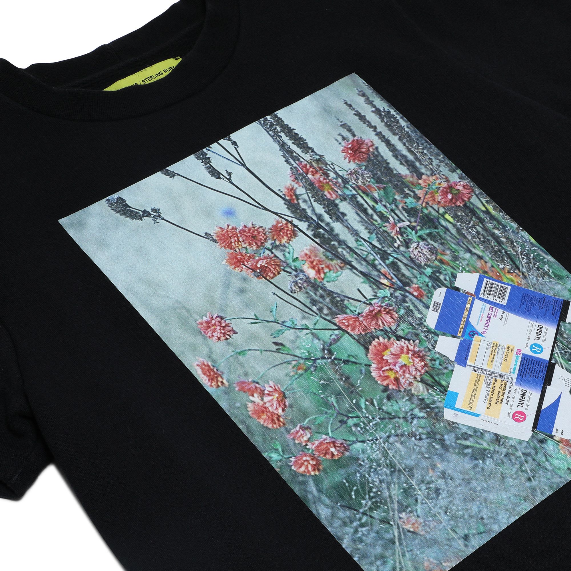 Buy Raf Simons x Sterling Ruby Flowers T-Shirt 'Black' - 142 101C