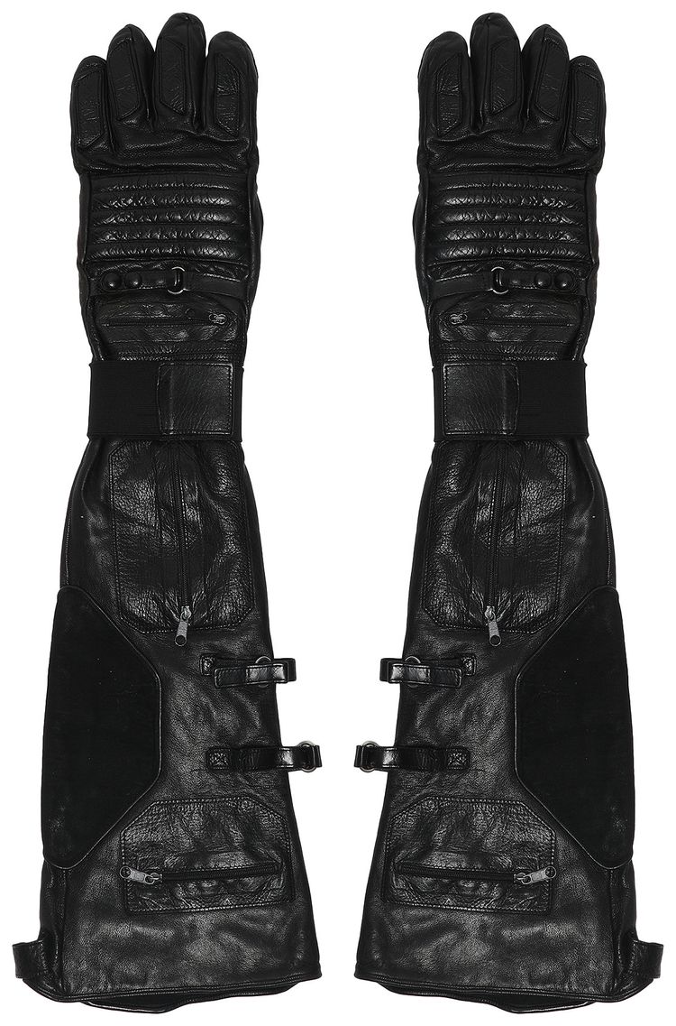 Raf Simons Long Biker Gloves Black