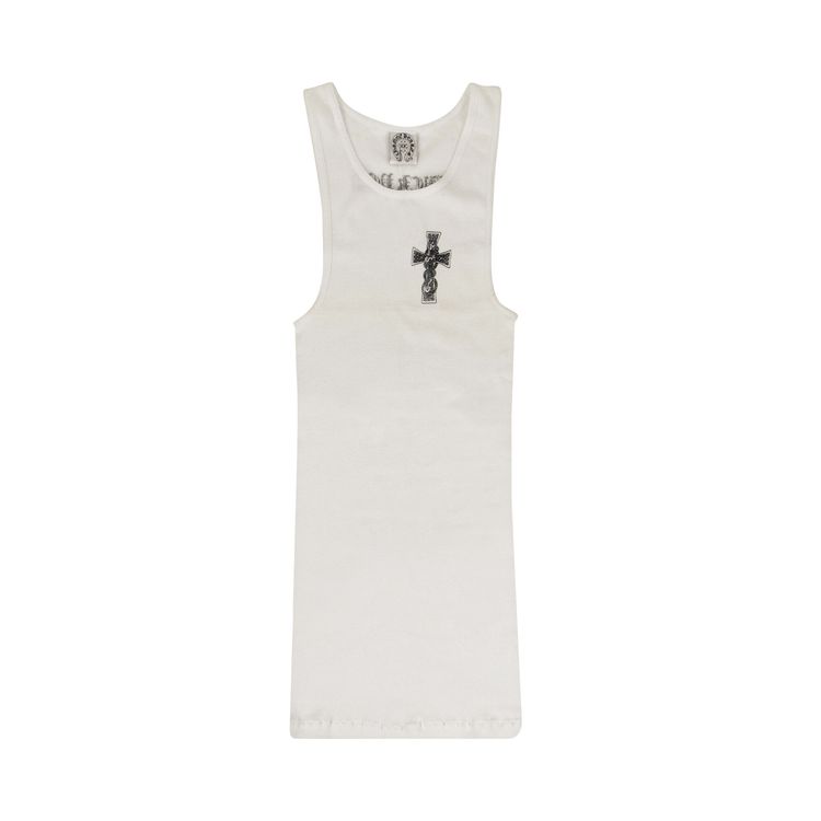 Chrome Hearts Ribbed Cross F You Tank Top White