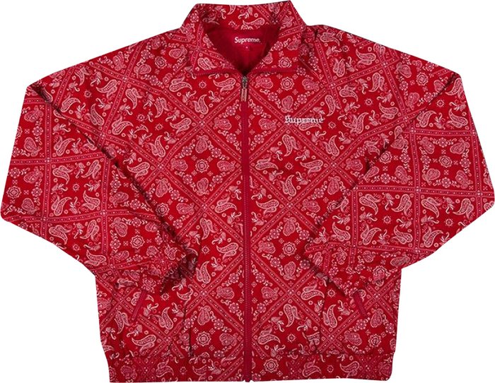 Buy Supreme Bandana Track Jacket 'Red' - SS18J64 RED | GOAT
