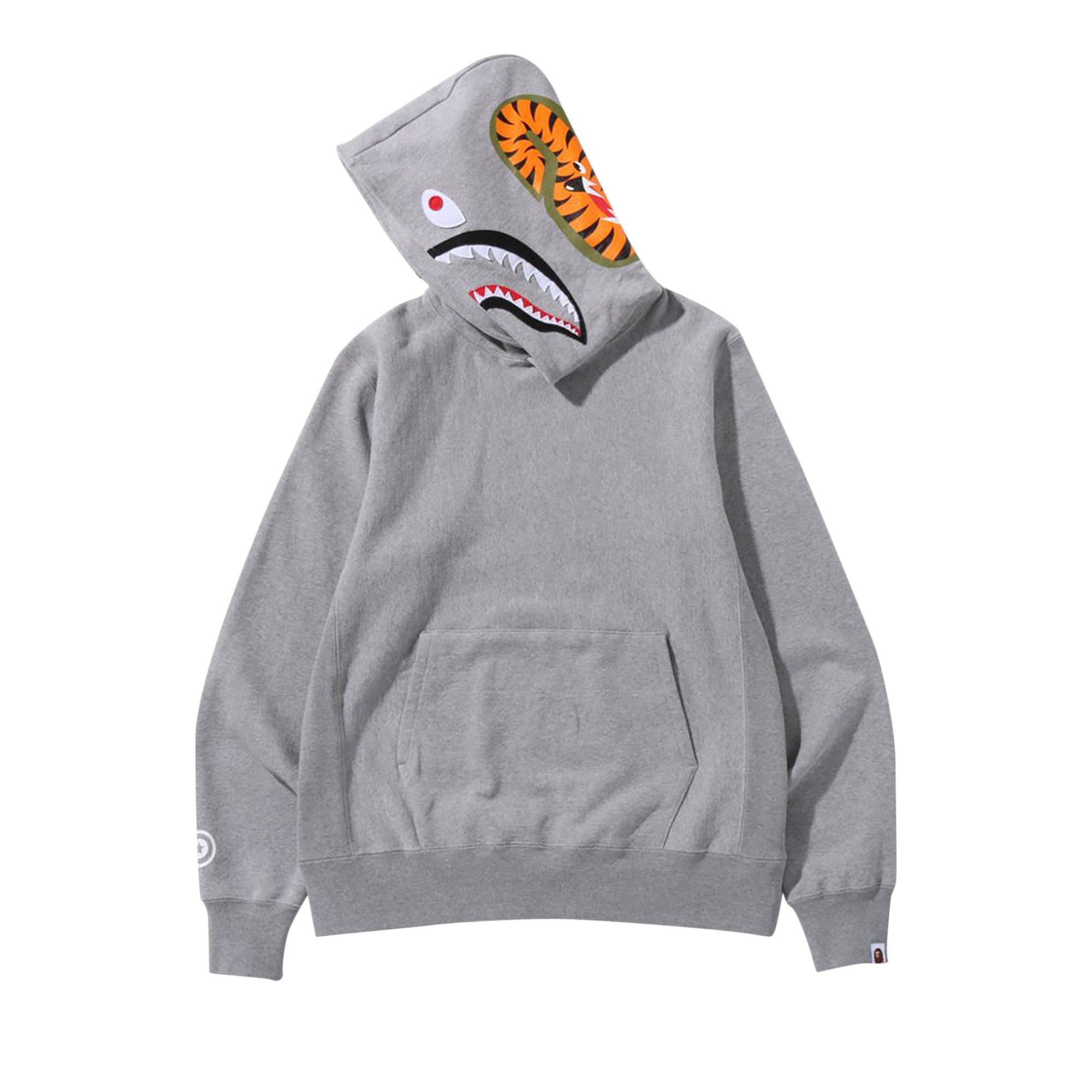 Bape shark shop hoodie grey