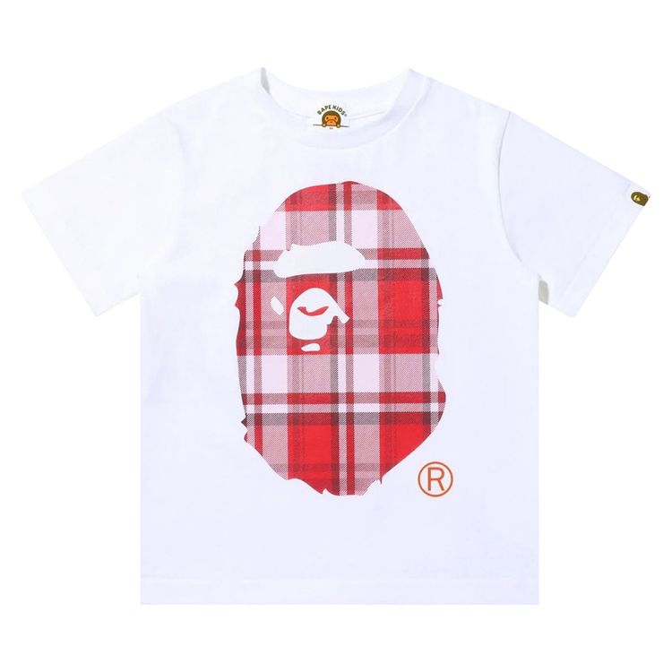 BAPE Check Gift Ape Head Tee White