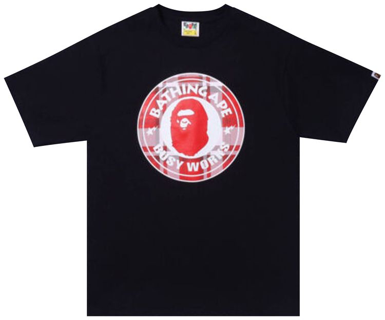 BAPE Check Gift Busy Works Tee Black