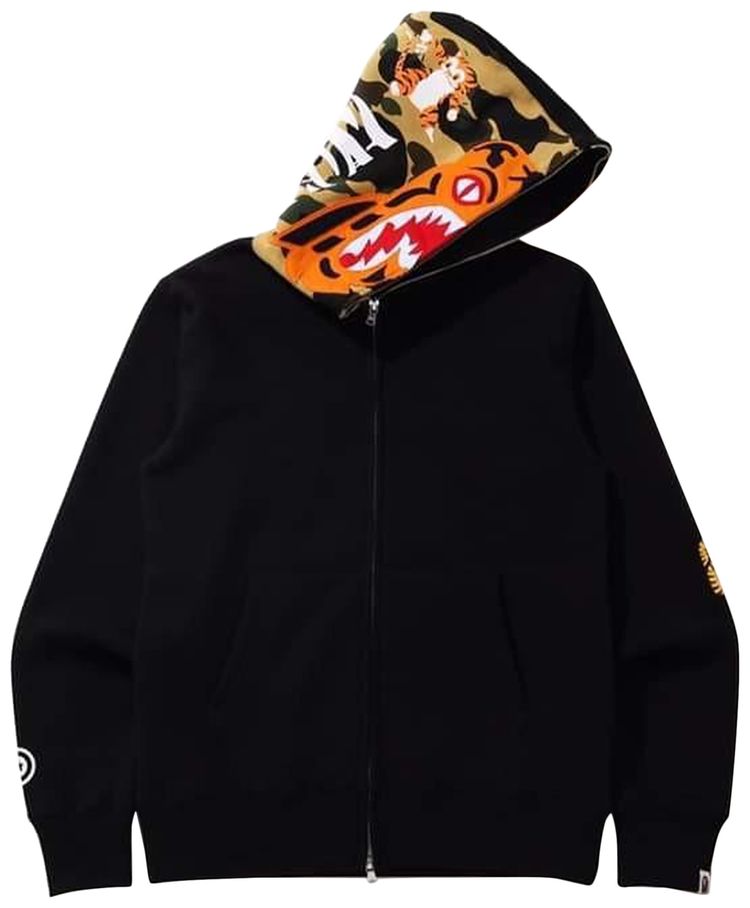 BAPE Tiger Full Zip Hoodie Black