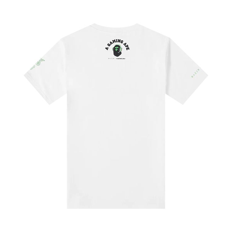 BAPE x Razer Neon Camo Ape Head Tee White