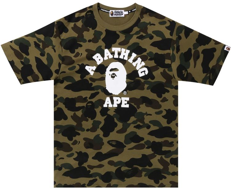 BAPE 1st Camo College Tee Green