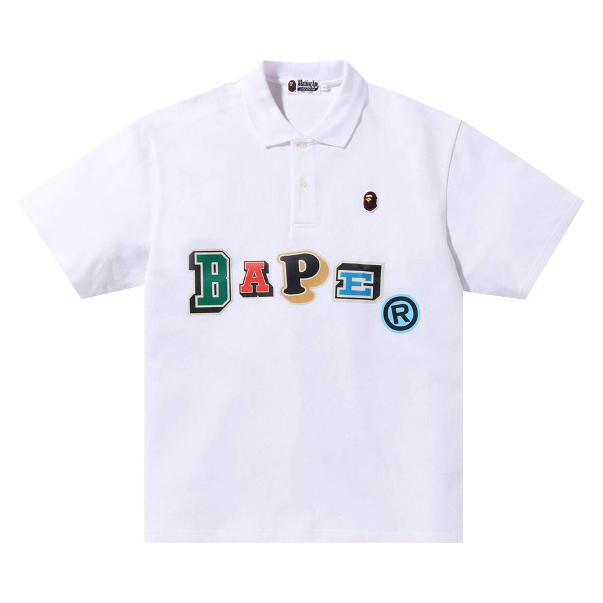 Buy BAPE Multi Fonts Relaxed Fit Polo 'White' - 1I30 112 001 WHITE
