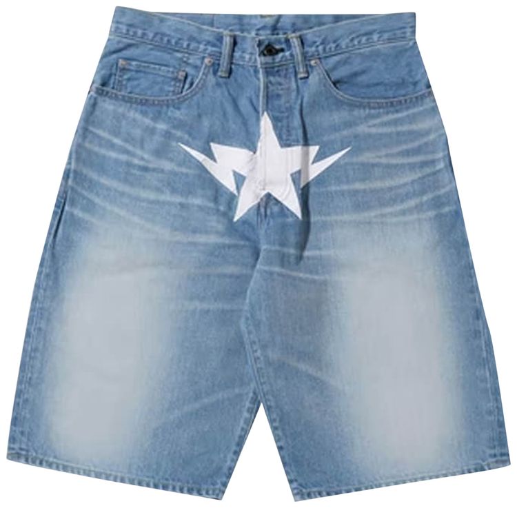 BAPE Twin Sta Denim Shorts Indigo