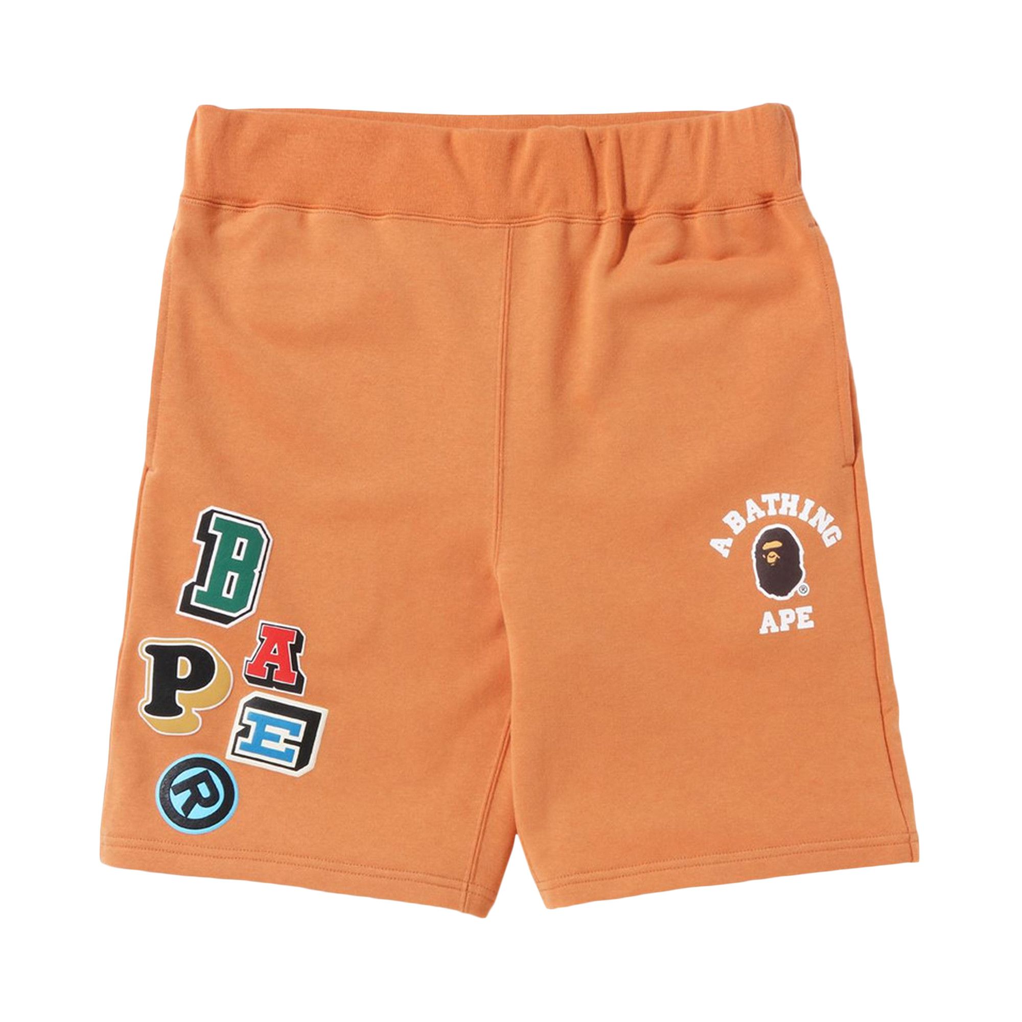 Buy BAPE Multi Fonts Sweatshorts Orange 1I30 153 003 ORANGE GOAT