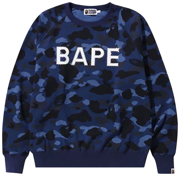 Buy BAPE Color Camo Crystal Stone Relaxed Fit Crewneck 'Navy' - 1I80 ...