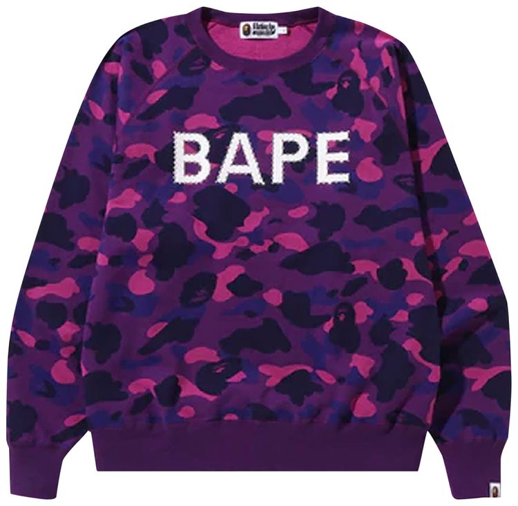 Bape purple camo crewneck Clearance