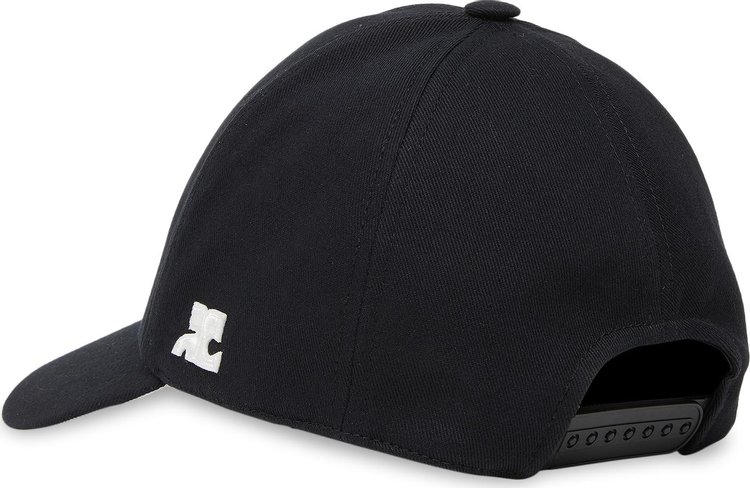 Courreges Cotton Signature Cap Black