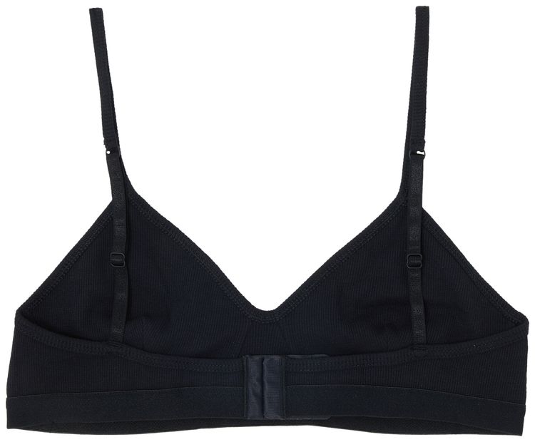 Marine Serre Organic Cotton Ribbed Bra Black