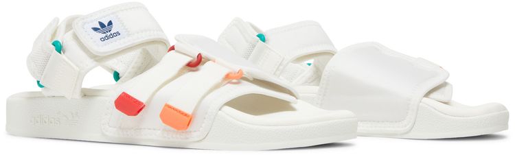 Adidas Adilette Sandal 40 White Scarlet True Orange