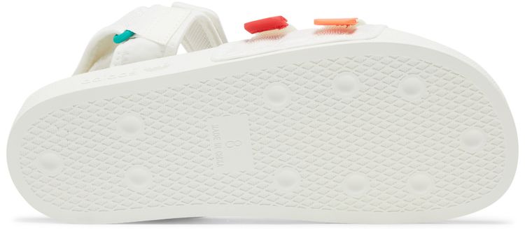 Adidas Adilette Sandal 40 White Scarlet True Orange