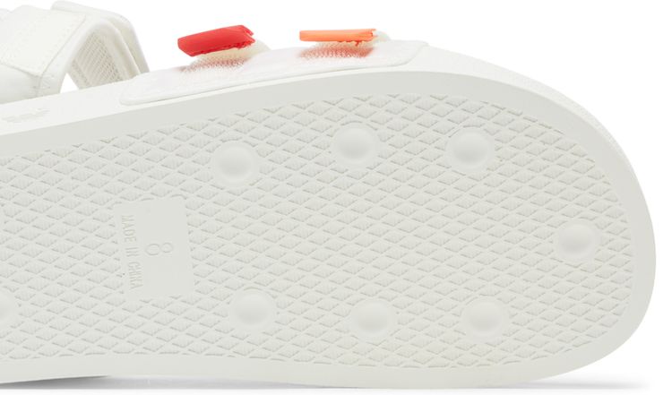 Adidas Adilette Sandal 40 White Scarlet True Orange