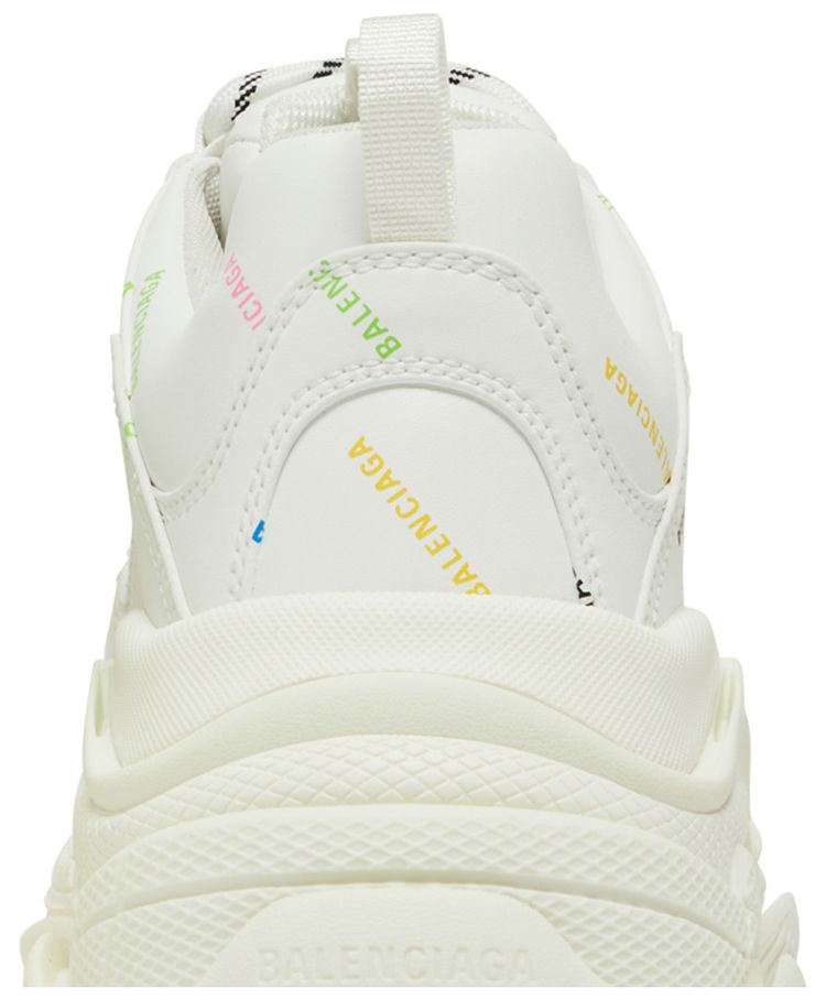 Balenciaga Triple S Sneaker Allover Logo   White Multi