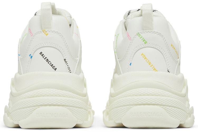 Balenciaga Triple S Sneaker Allover Logo   White Multi