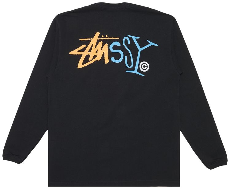 Stussy Multifont Stock Long Sleeve Black