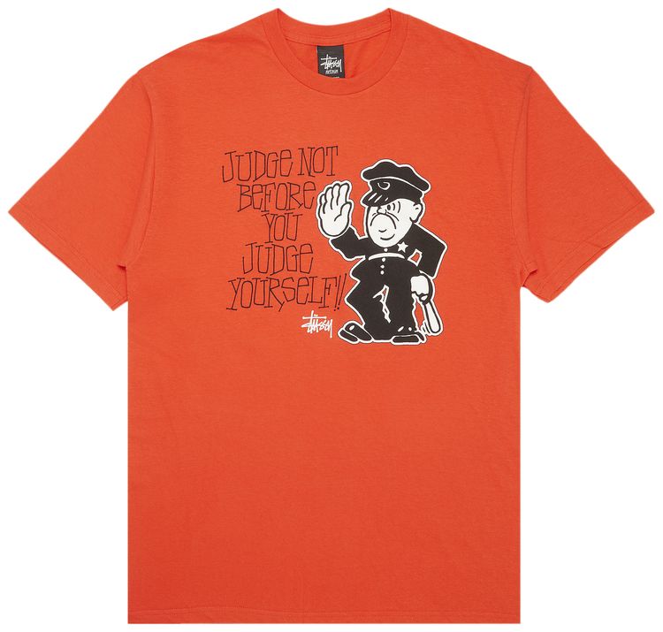 Stussy Judge Not Before You Judge Yourself Tee Red
