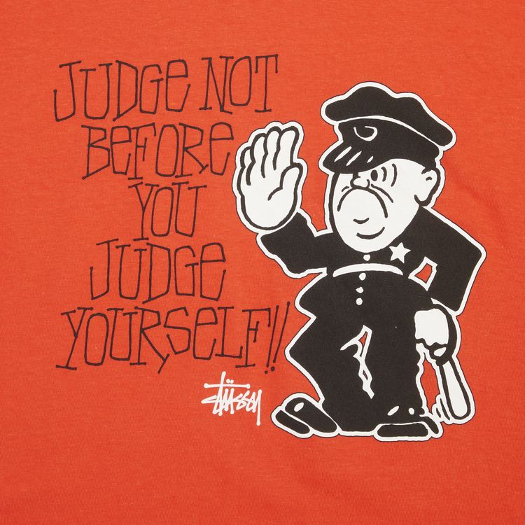 Stussy Judge Not Before You Judge Yourself Tee Red