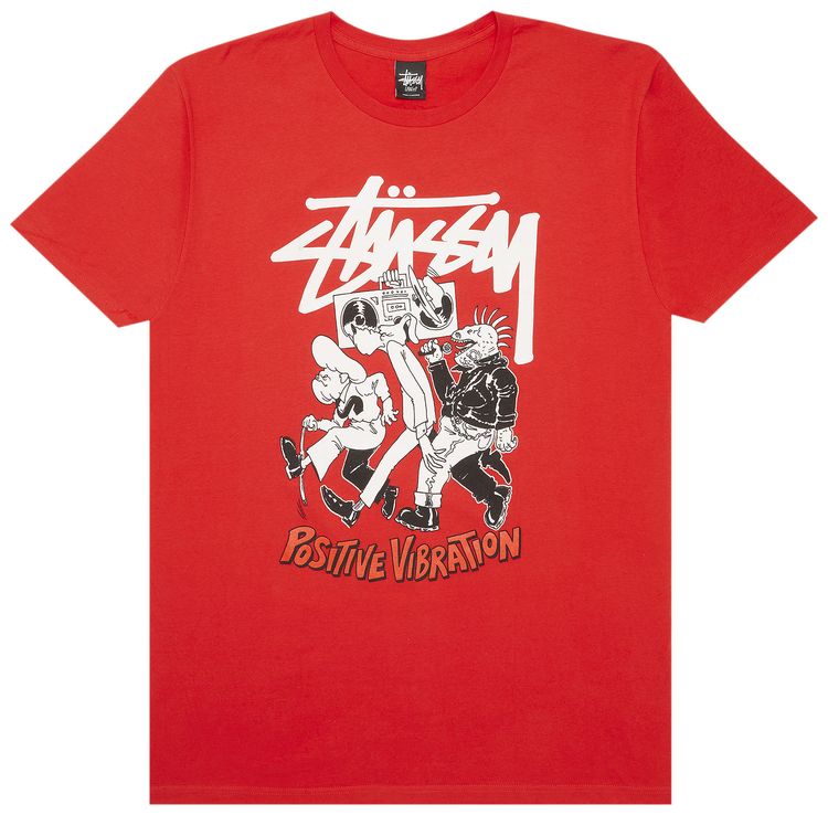 Stussy Positive Vibration Tee Dark Red