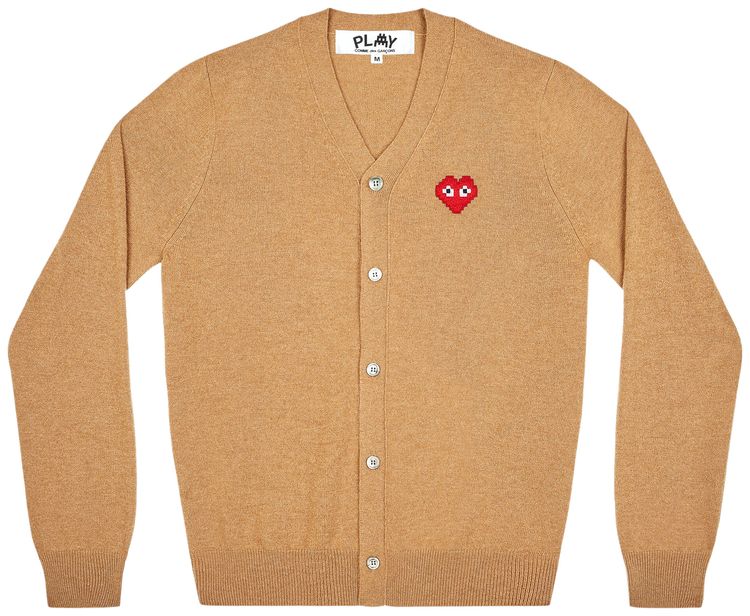 Comme des Garcons PLAY Heart Cardigan Camel
