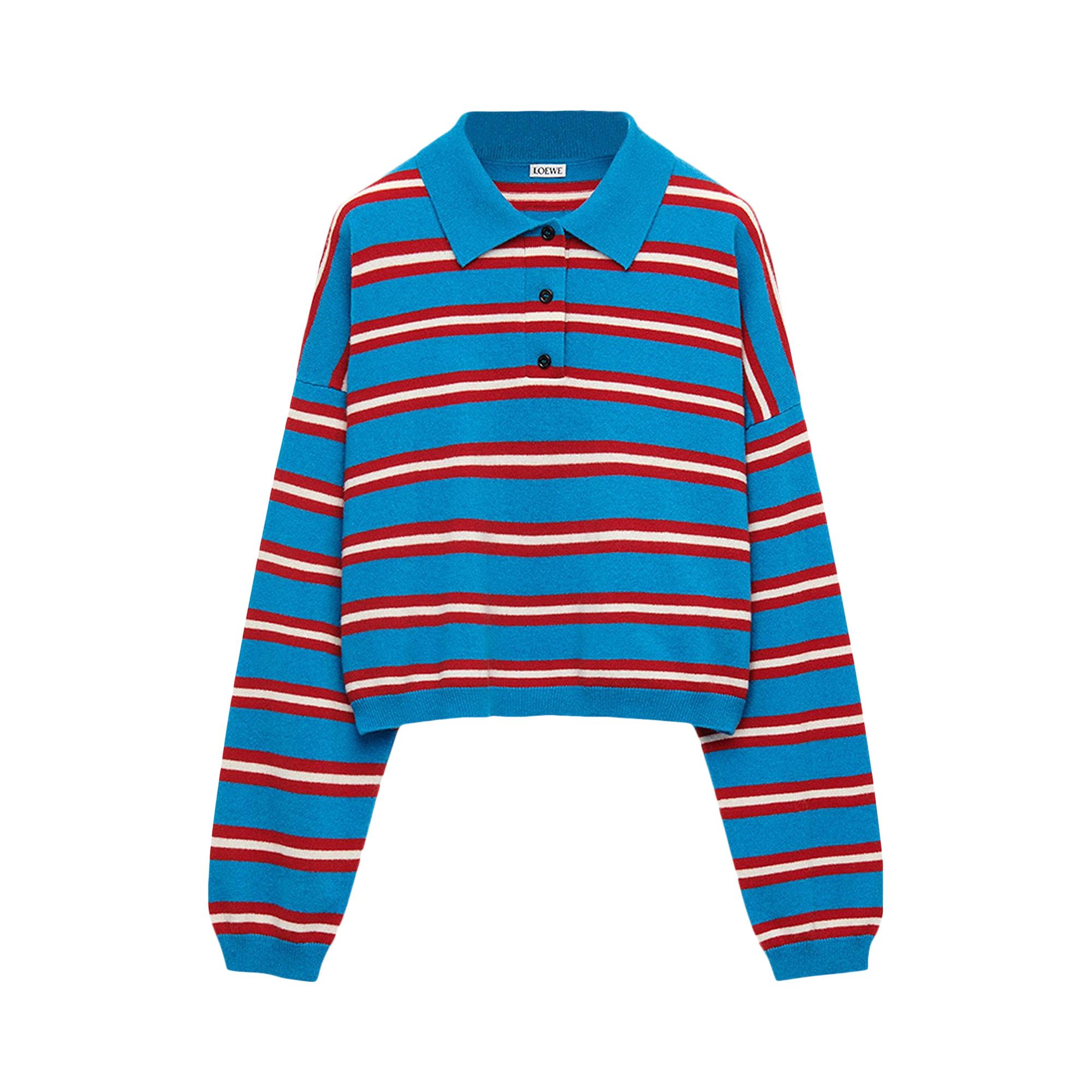 Buy Loewe Stripe Polo Collar Sweater 'Blue/Red' - S359Y14KBT 5107