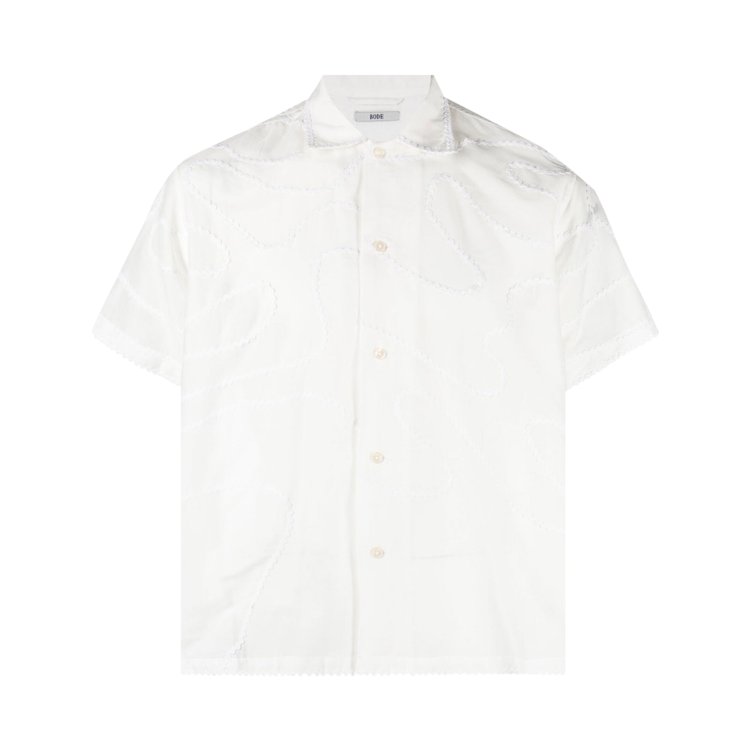 Bode Sheer Rickrack Short-Sleeve Shirt 'White'