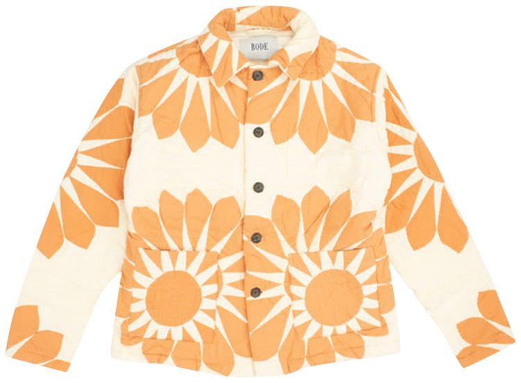 Bode Grand Daisy Workwear Jacket OrangeMulticolor