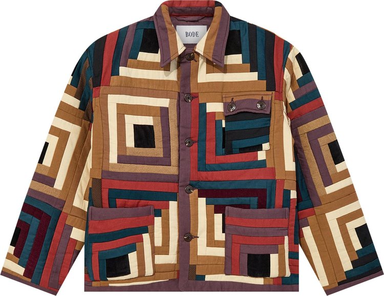 Bode Log Cabin Quilted Workwear Jacket 'Multicolor'