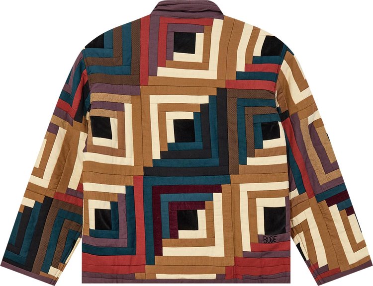 Bode Log Cabin Quilted Workwear Jacket Multicolor