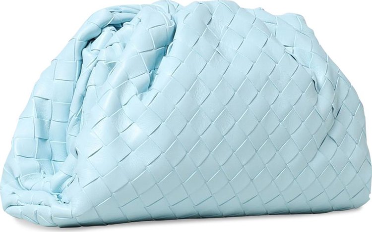 Bottega Veneta Teen Woven Pouch Pale BlueGold