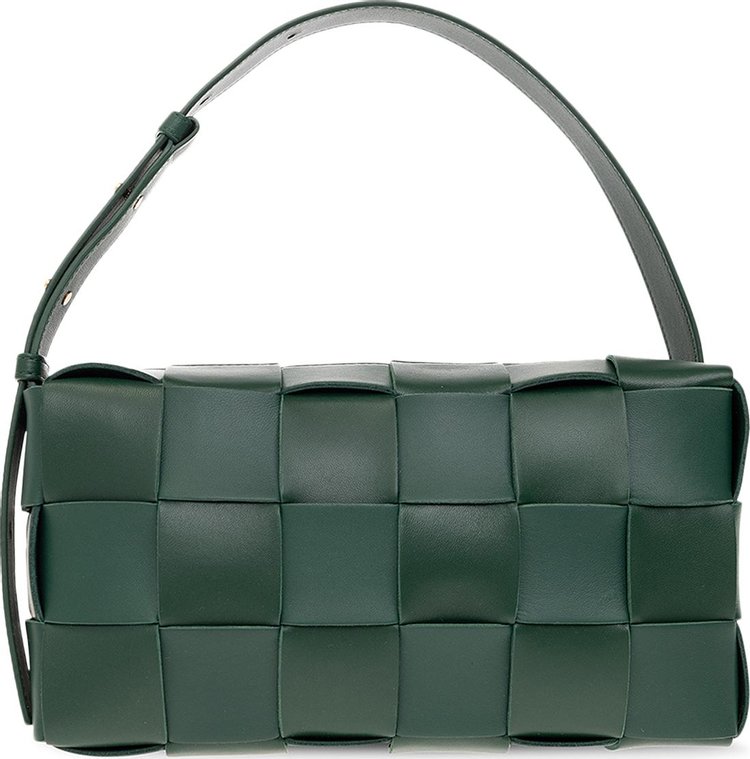 Brick Cassette Small Leather Shoulder Bag in Black - Bottega Veneta