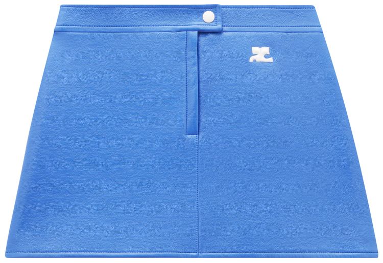 Courreges Vinyl Mini Skirt Blue