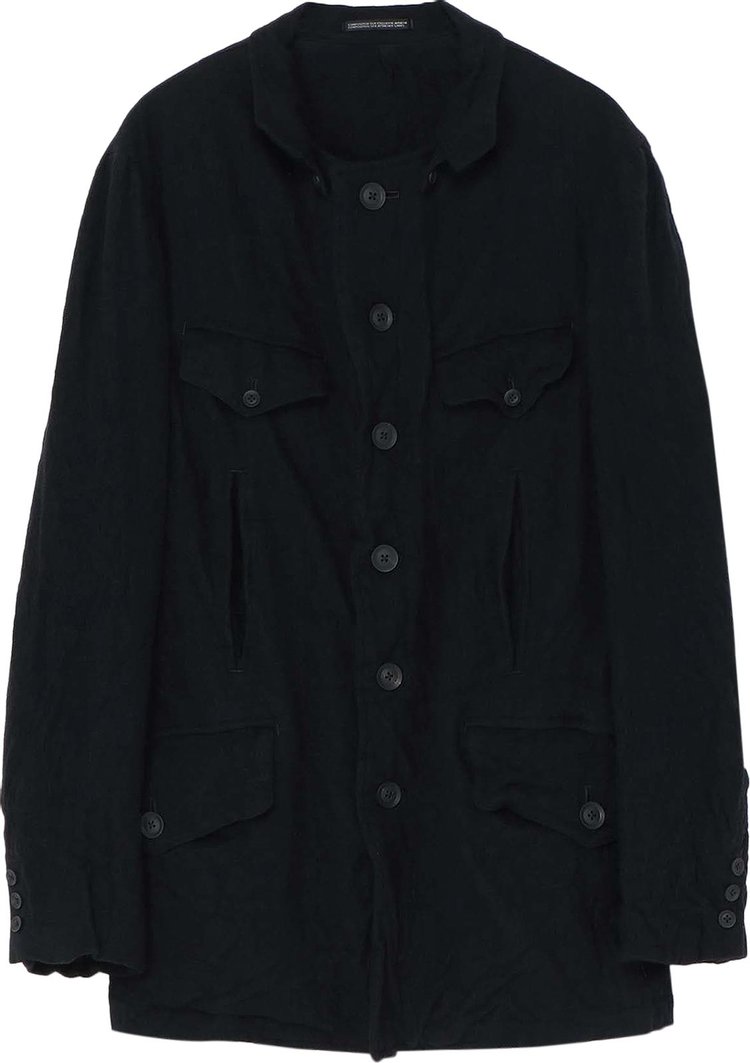Yohji Yamamoto Pour Homme Milling 6BS Flap Jacket 'Black'