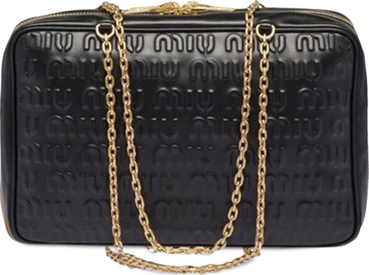 Miu Miu Nappa Logo Handbag 'Black'