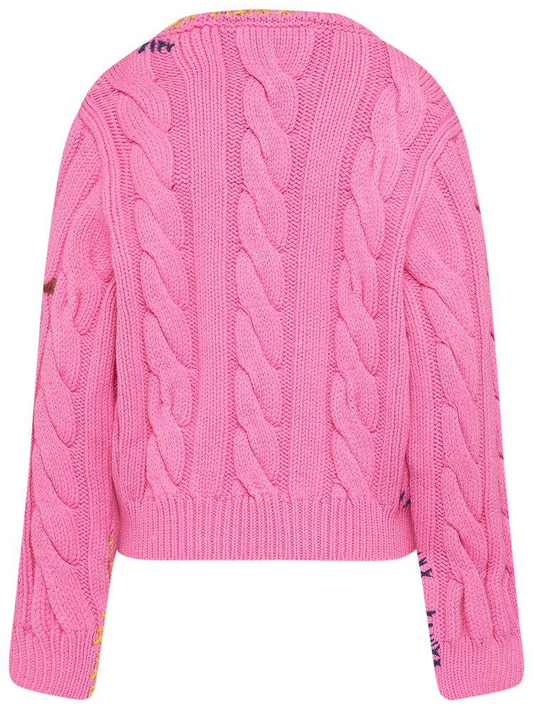 Marni V Neck Sweater Fuchsia