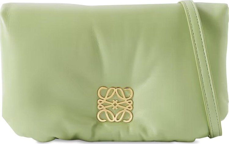 Loewe Puffer Goya Mini Embellished Padded Shell Shoulder Bag in Green