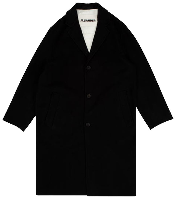 Jil Sander Heavy Brushed Doubleface Splittable Coat Black
