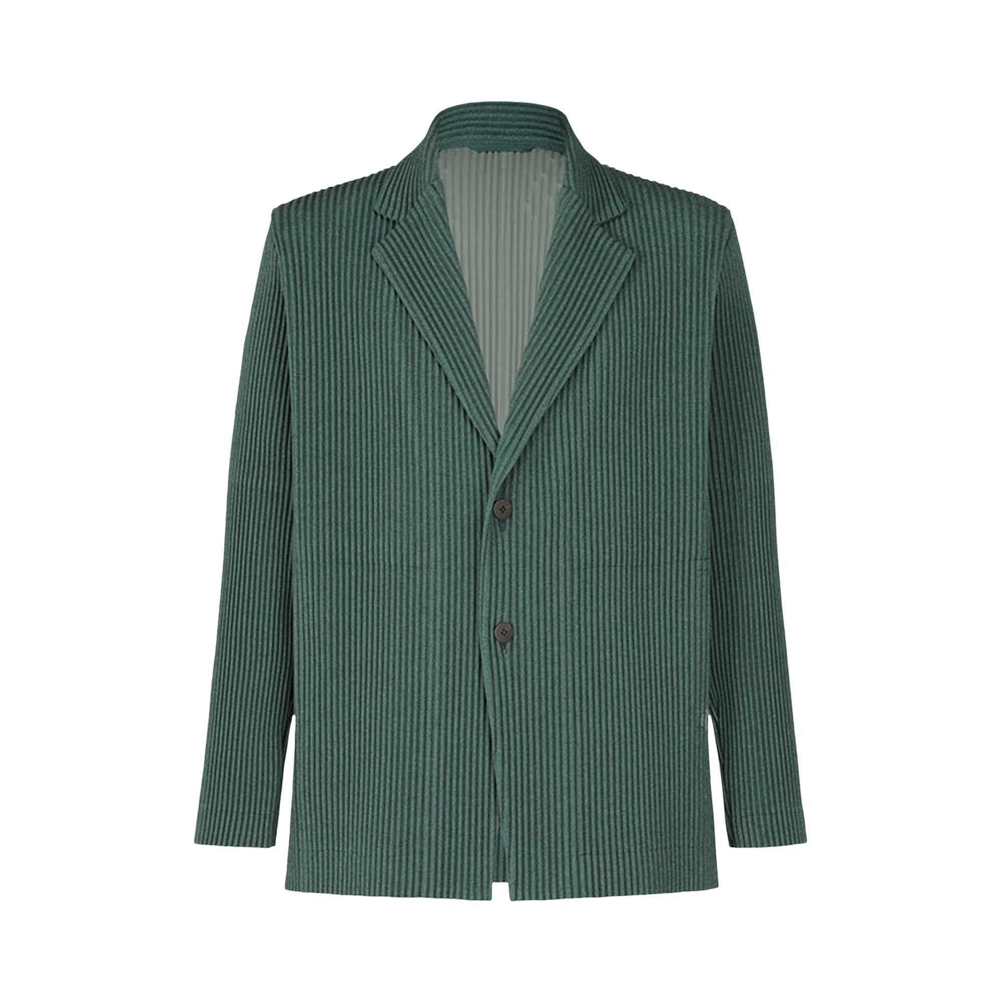 Buy Homme Plissé Issey Miyake Wool Like Light Blazer 'Green