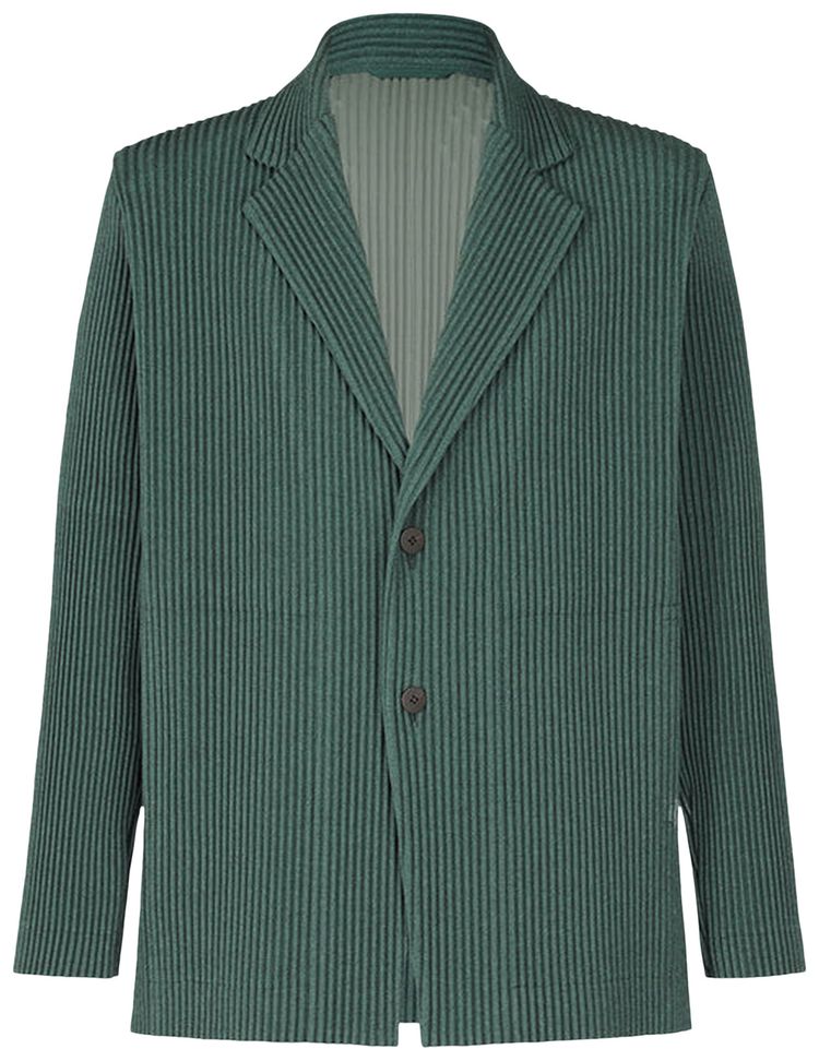 Homme Plisse Issey Miyake Wool Like Light Blazer Green