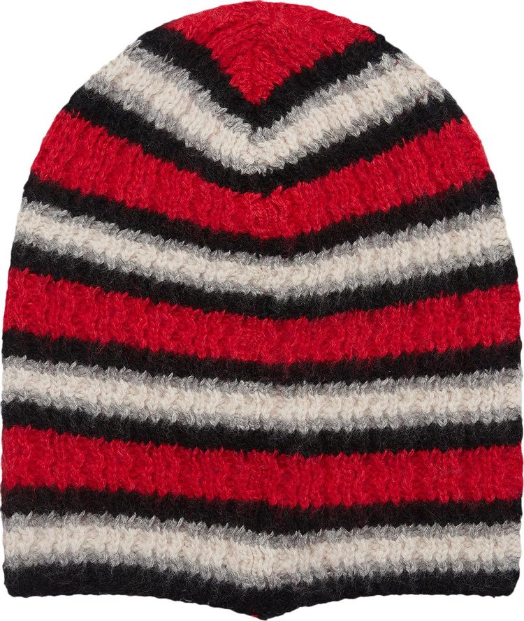 ERL Striped Knit Beanie Red