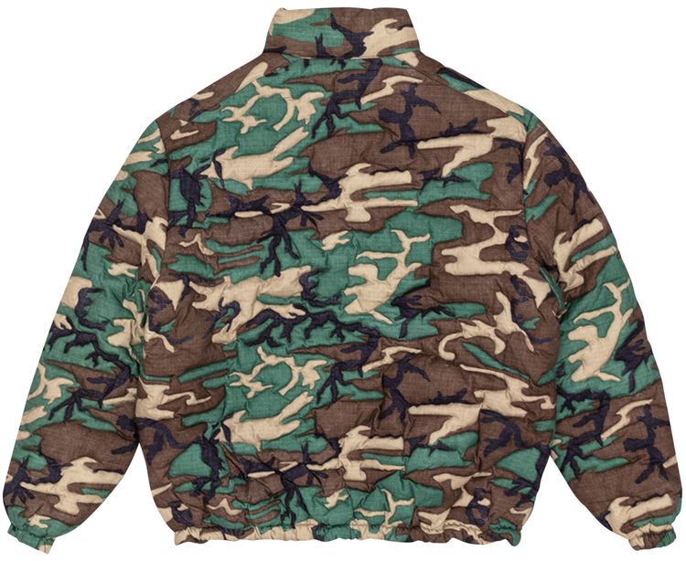 ERL Camo Quilt Puffer Coat Green