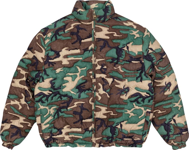 Buy ERL Camo Quilt Puffer Coat 'Green' - ERL05C006 1 GREE | GOAT