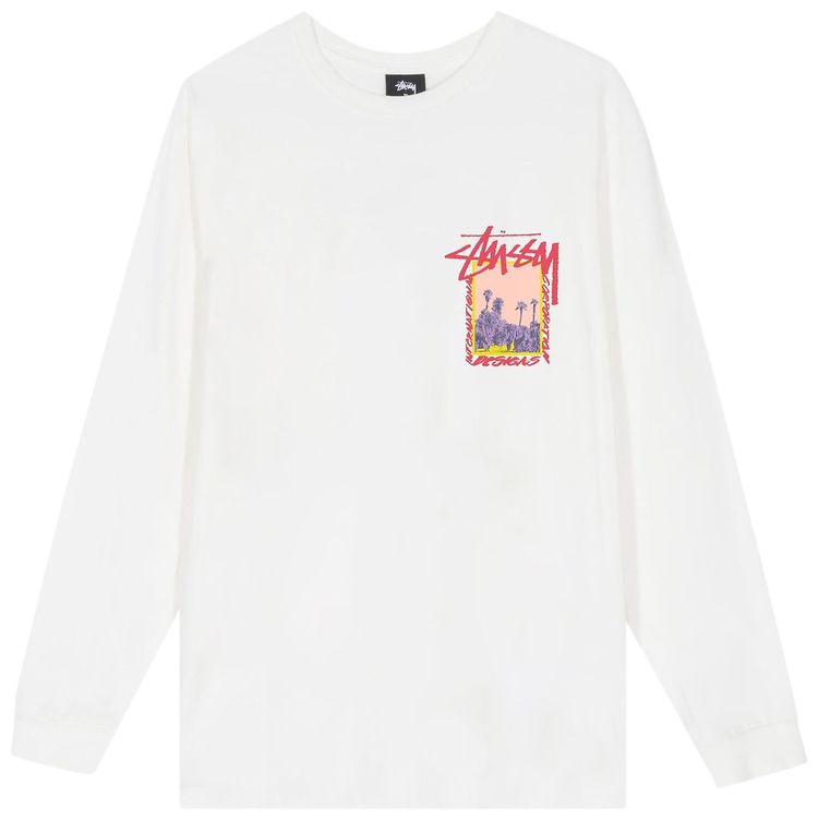 Stussy Palm Desert Pigment Dyed Long Sleeve Tee Natural