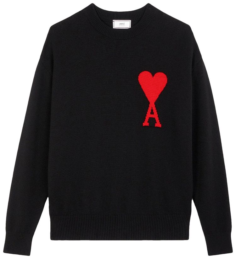 Ami Oversize Crewneck Sweater Black