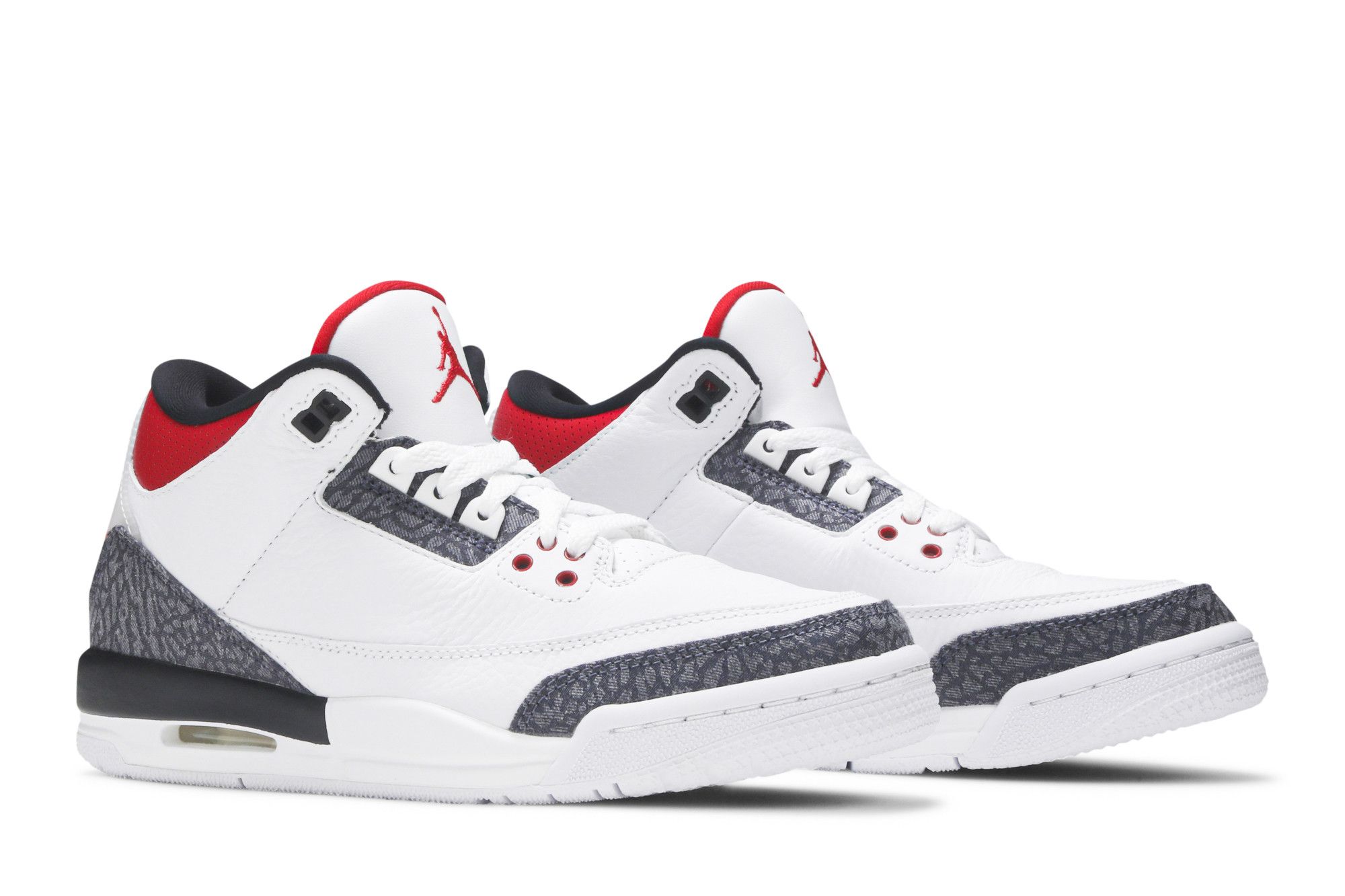 Size 3.5 Air Jordan 3 Retro Denim SE GS 'Fire Red'