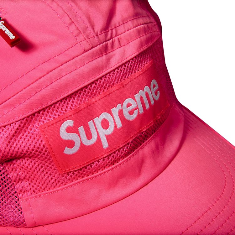 Supreme Zip Mesh Camp Cap Bright Pink