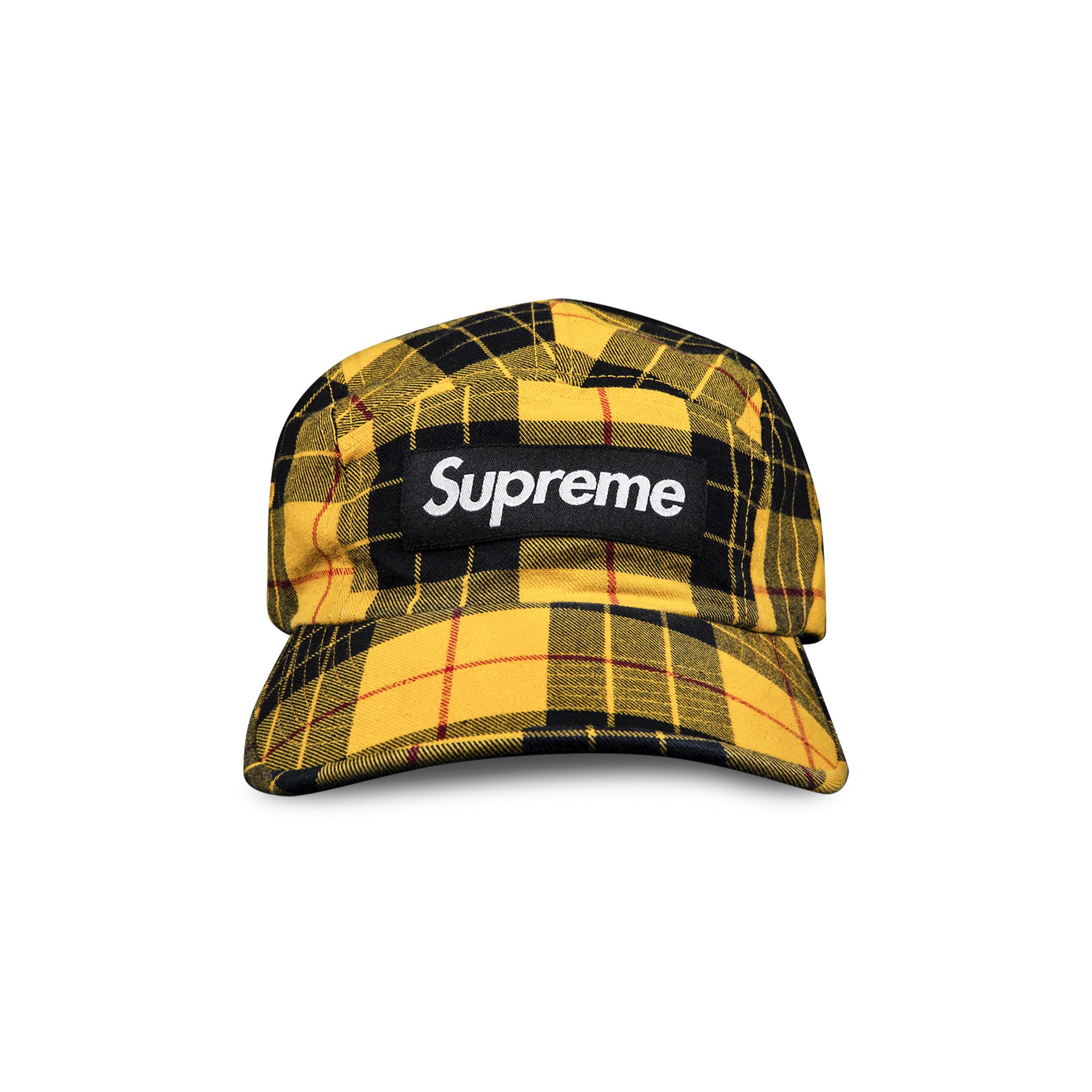 Buy Supreme Washed Chino Twill Camp Cap 'Yellow Tartan' - FW20H7